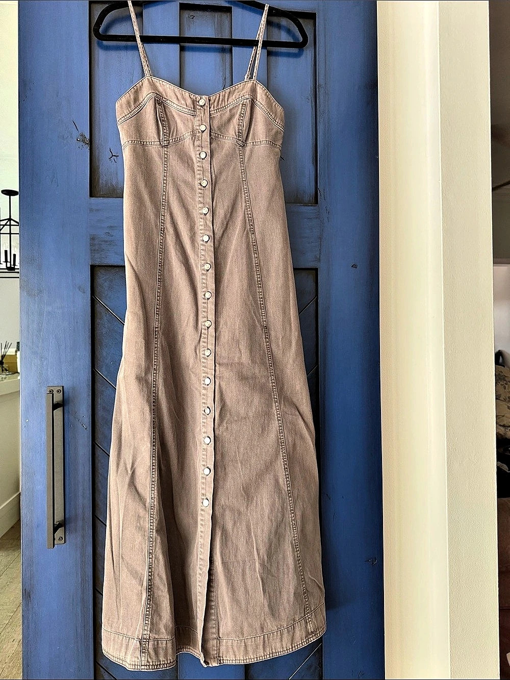 Free People Soft Denim Maxi Dress in Gray. XS. Never Worn!